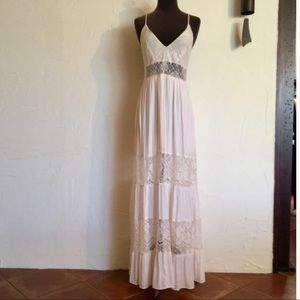 GORGEOUS Blush Pink Lace Maxi Dress